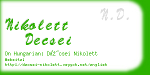 nikolett decsei business card